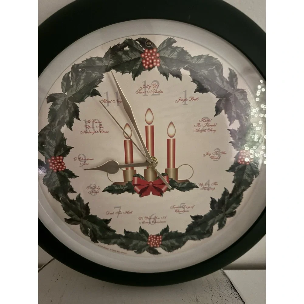 Mark Feldstein Christmas Melody Musical Christmas Wall Clock Vintage Jerry Schur